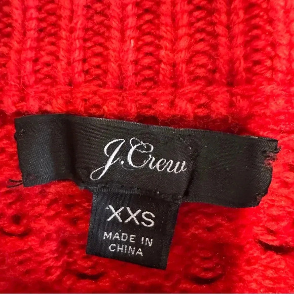 J.Crew Popcorn Pom Pom Cable Knit Sweater Nylon Wool Blend Holiday XXS - Picture 5 of 5